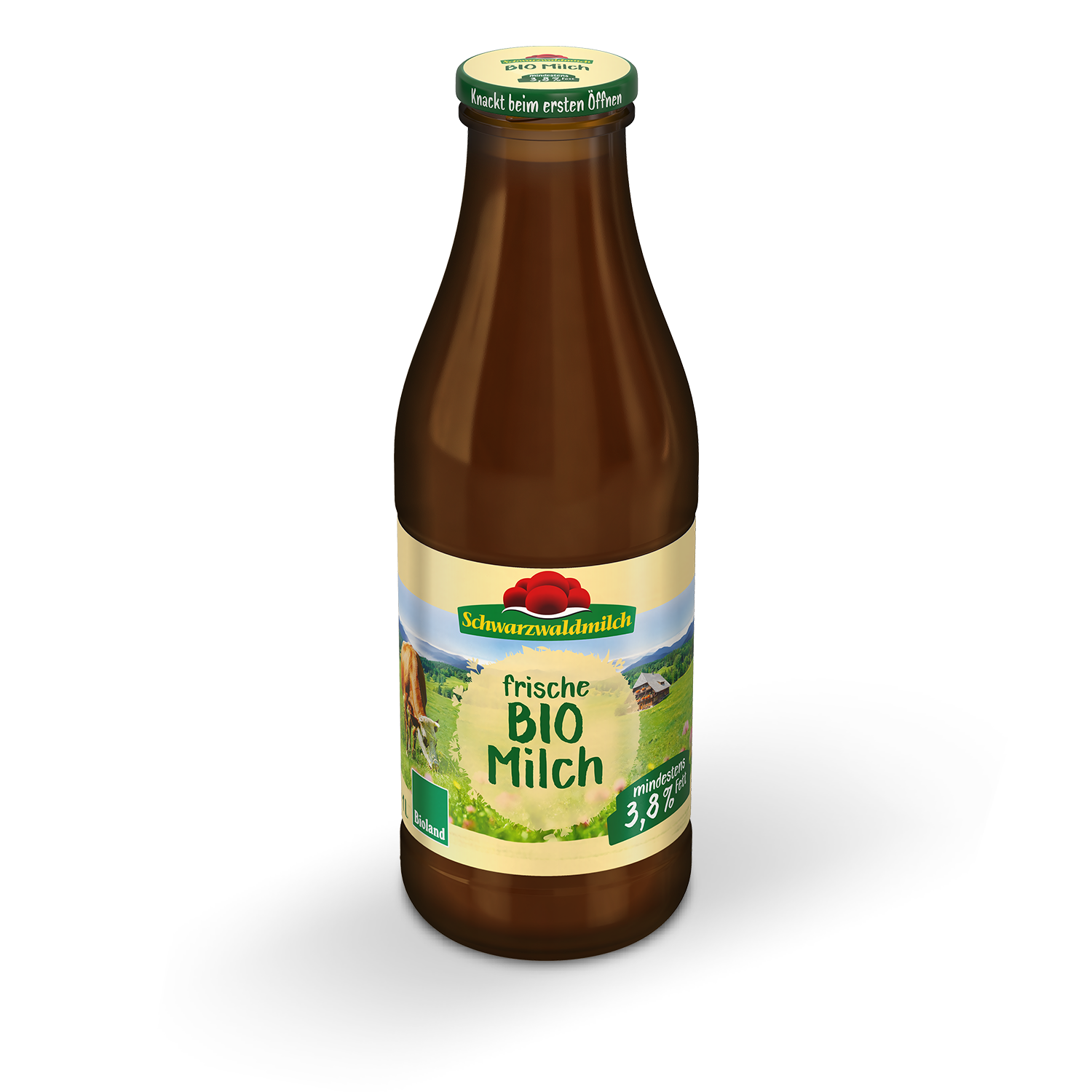 Frische Bio Vollmilch | 3,8% | 1L-Flasche